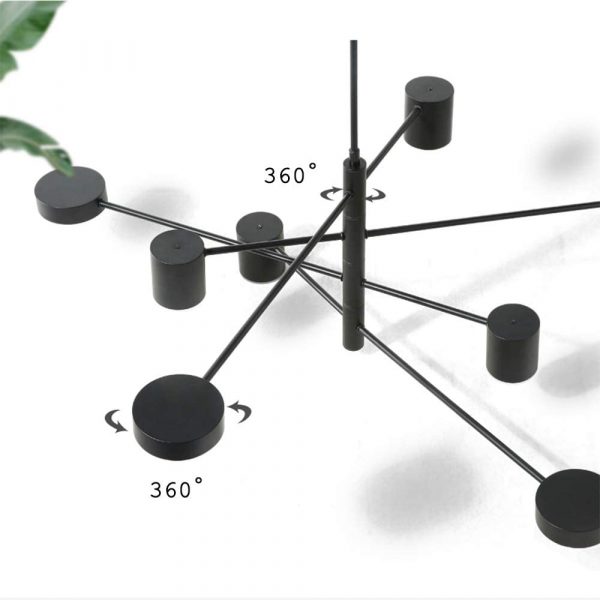 لوستر مدرن مدل motvikt دارای لامپ های با قابلیت چرخش 360 درجه